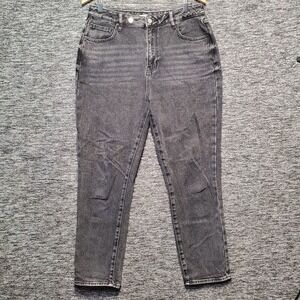 PacSun High Waisted Mom Jeans Womens Size 30 Washed Black Charcoal Denim Cotton